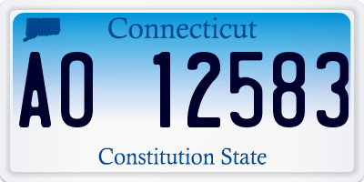 CT license plate AO12583