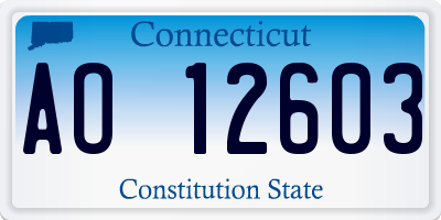 CT license plate AO12603