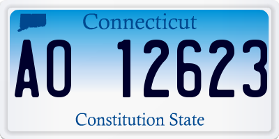 CT license plate AO12623