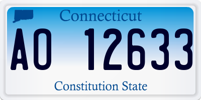 CT license plate AO12633