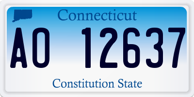 CT license plate AO12637