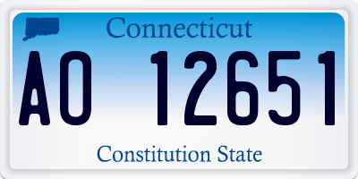 CT license plate AO12651