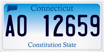 CT license plate AO12659