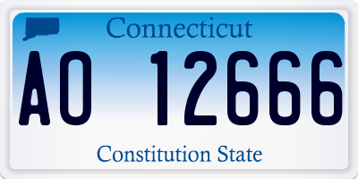 CT license plate AO12666