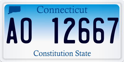 CT license plate AO12667