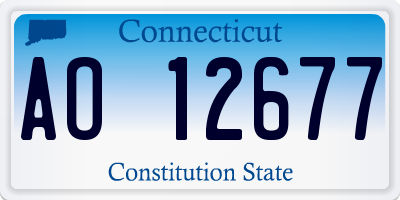 CT license plate AO12677