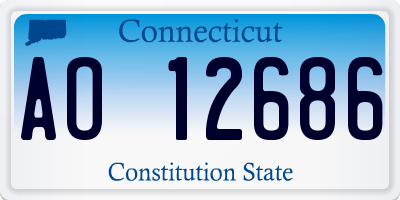 CT license plate AO12686