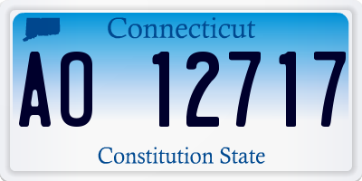 CT license plate AO12717