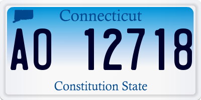 CT license plate AO12718