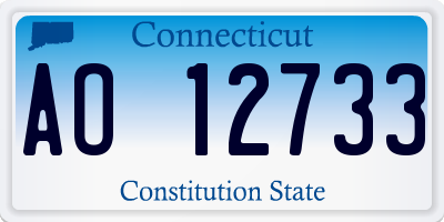 CT license plate AO12733