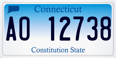 CT license plate AO12738