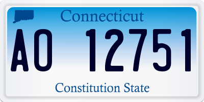 CT license plate AO12751
