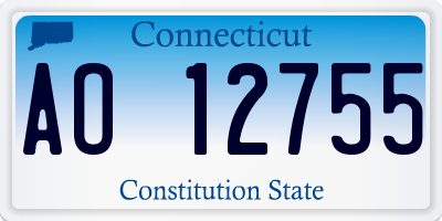 CT license plate AO12755