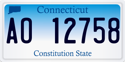 CT license plate AO12758