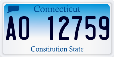CT license plate AO12759