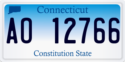 CT license plate AO12766