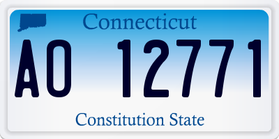 CT license plate AO12771