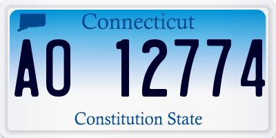 CT license plate AO12774