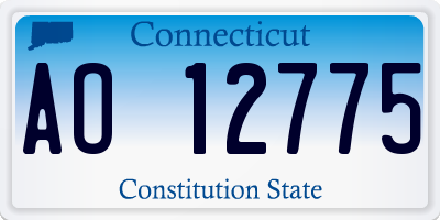 CT license plate AO12775