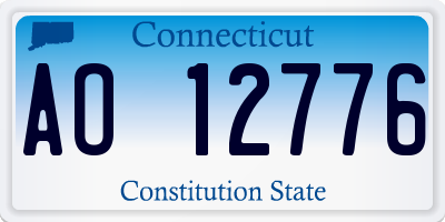 CT license plate AO12776