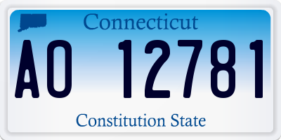 CT license plate AO12781
