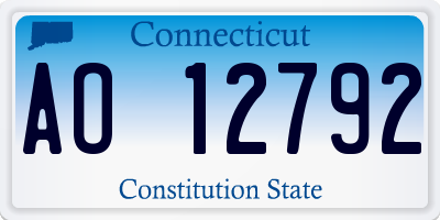 CT license plate AO12792