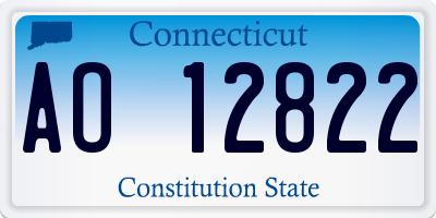 CT license plate AO12822