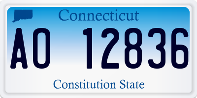 CT license plate AO12836