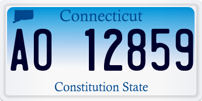 CT license plate AO12859