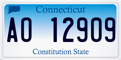 CT license plate AO12909