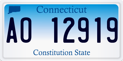 CT license plate AO12919