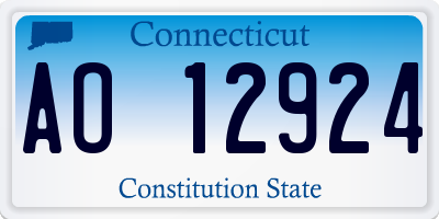 CT license plate AO12924