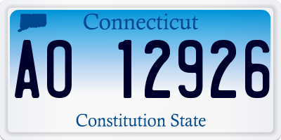 CT license plate AO12926