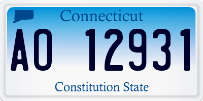 CT license plate AO12931