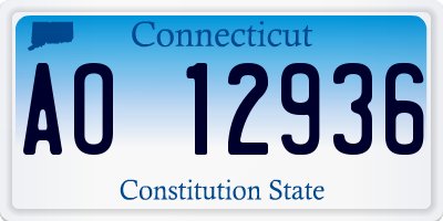 CT license plate AO12936