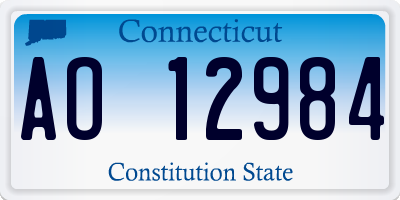 CT license plate AO12984