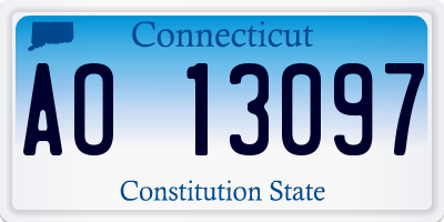 CT license plate AO13097