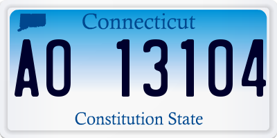 CT license plate AO13104