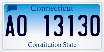 CT license plate AO13130