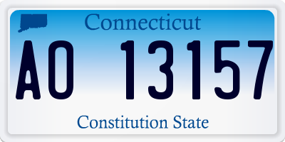 CT license plate AO13157