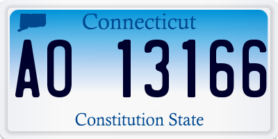 CT license plate AO13166