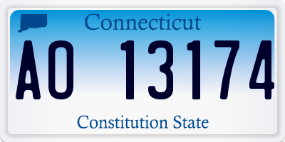 CT license plate AO13174