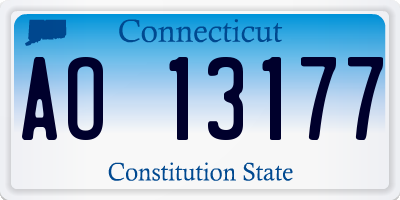 CT license plate AO13177