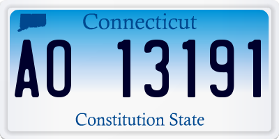 CT license plate AO13191