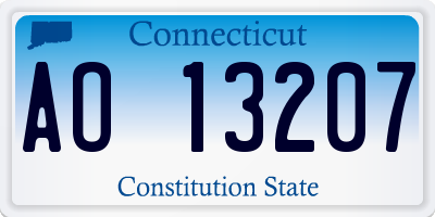 CT license plate AO13207
