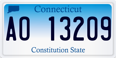 CT license plate AO13209