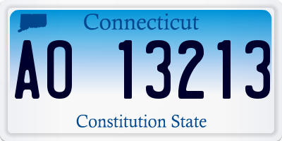 CT license plate AO13213