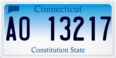 CT license plate AO13217