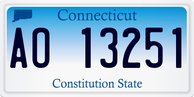 CT license plate AO13251