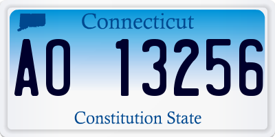 CT license plate AO13256